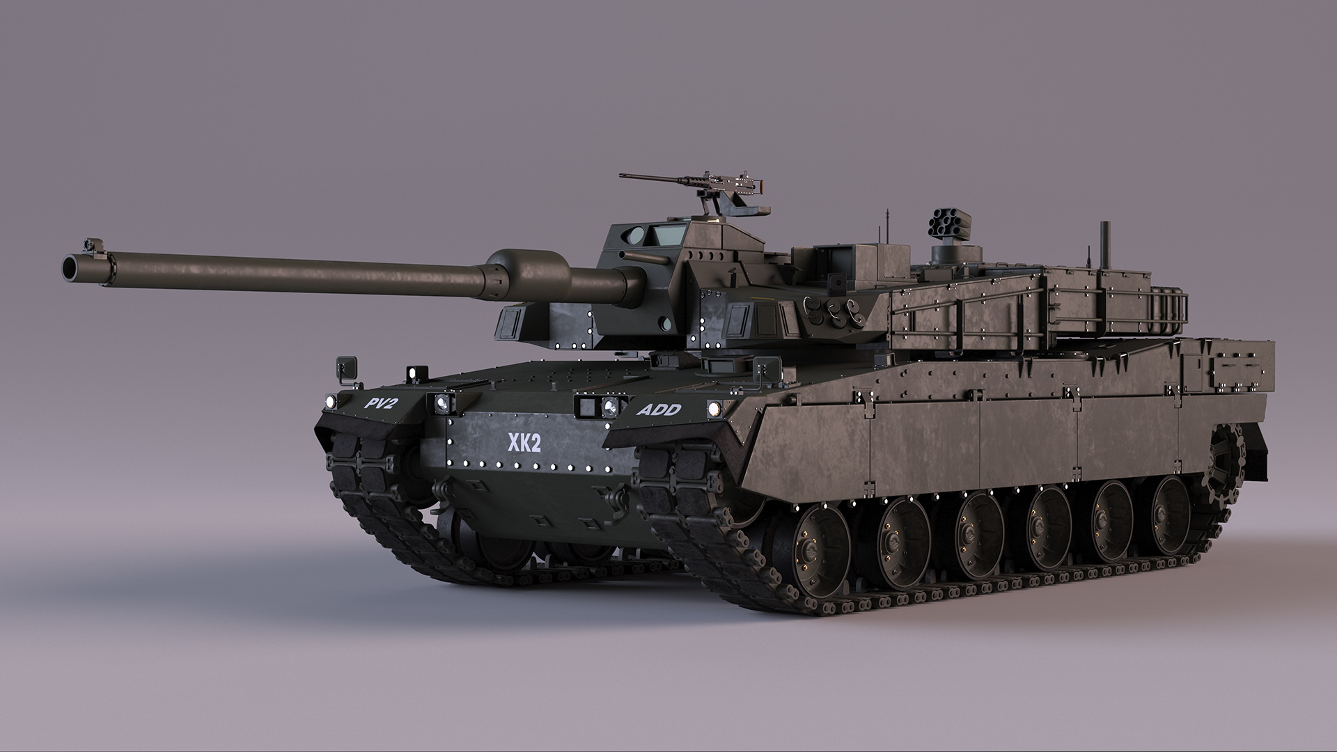 3D K2 Black Panther Tank Rigged model
