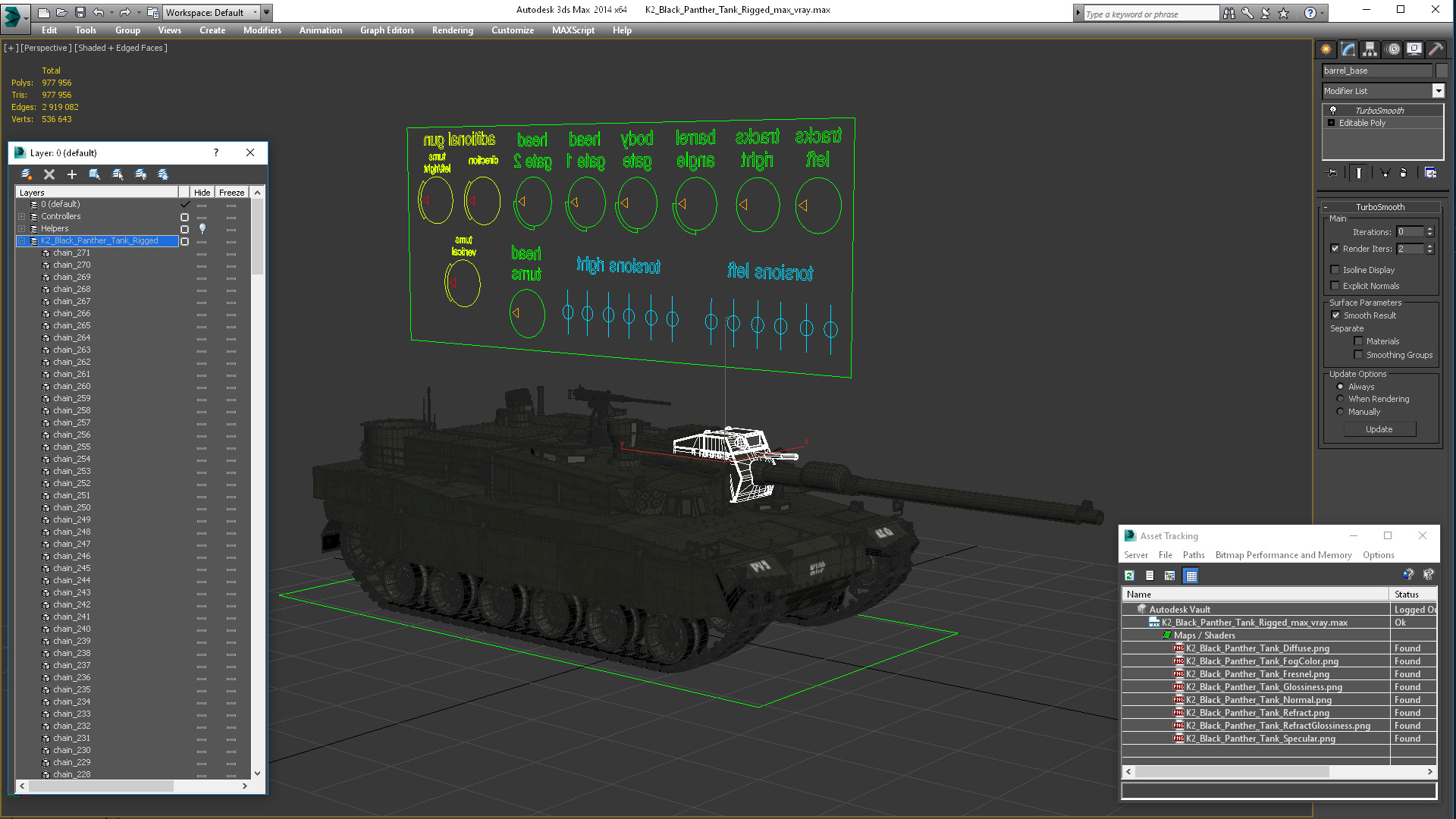 3D K2 Black Panther Tank Rigged model
