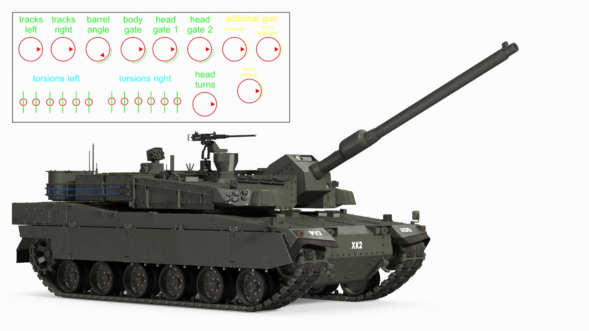 3D K2 Black Panther Tank Rigged model