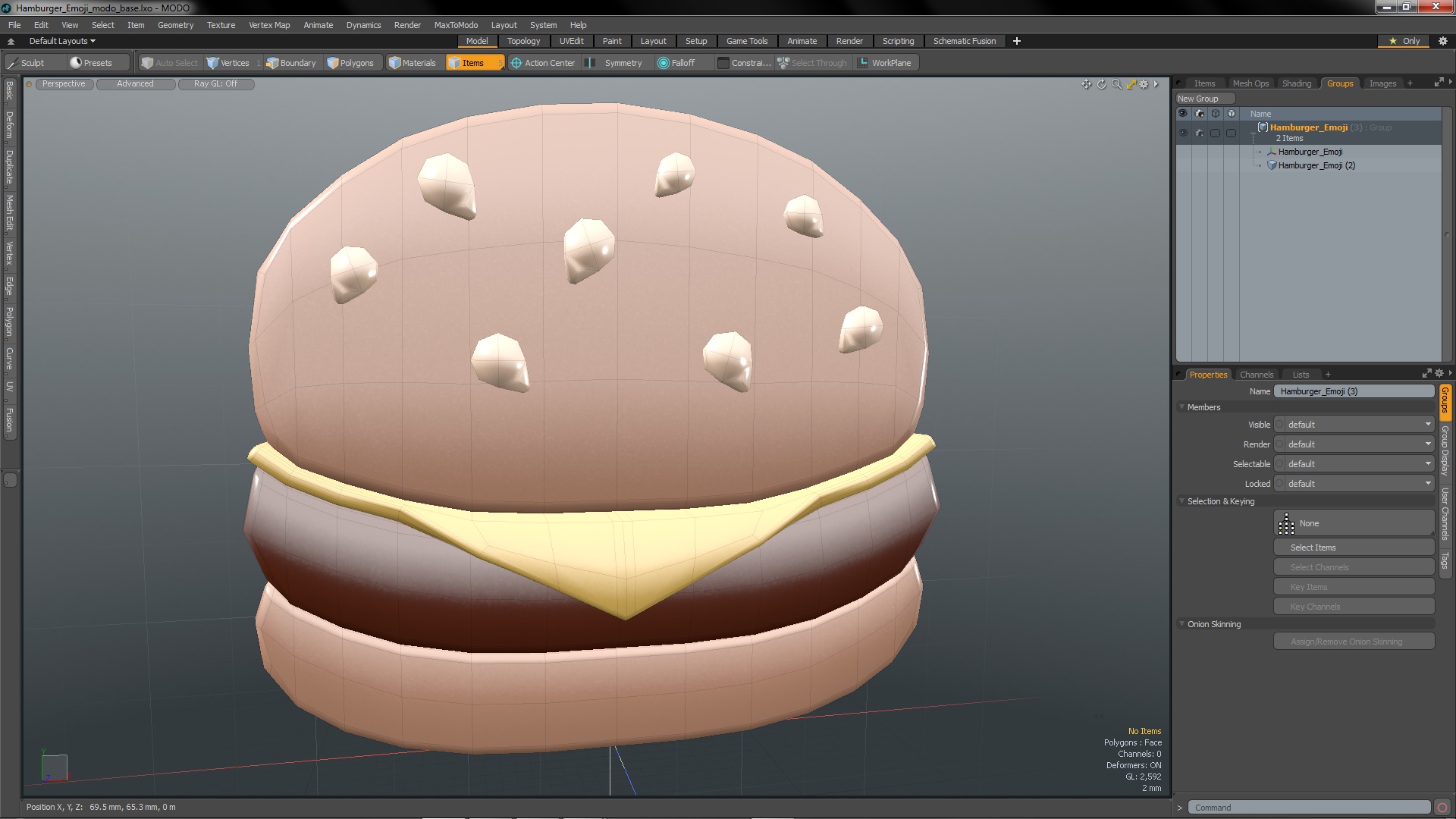 3D model Hamburger Emoji