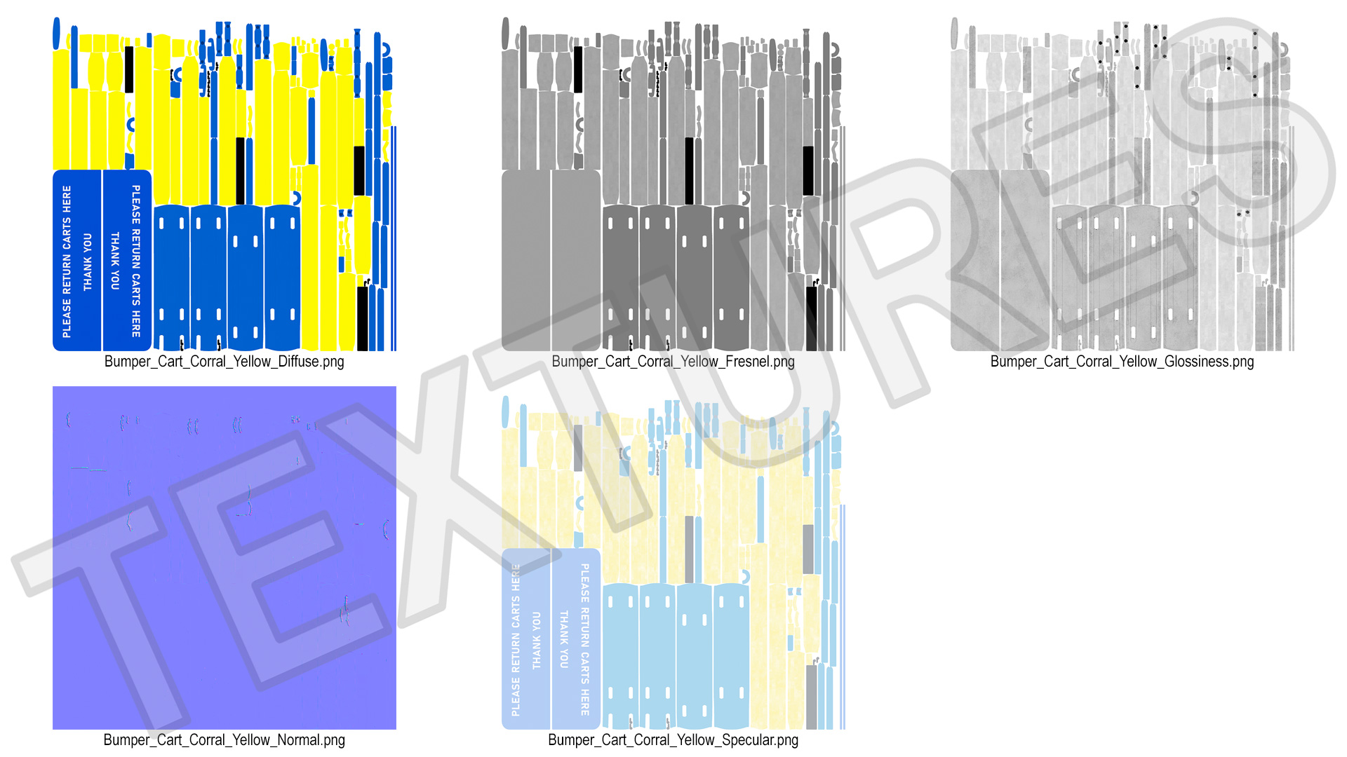 3D model Bumper Cart Corral Yellow