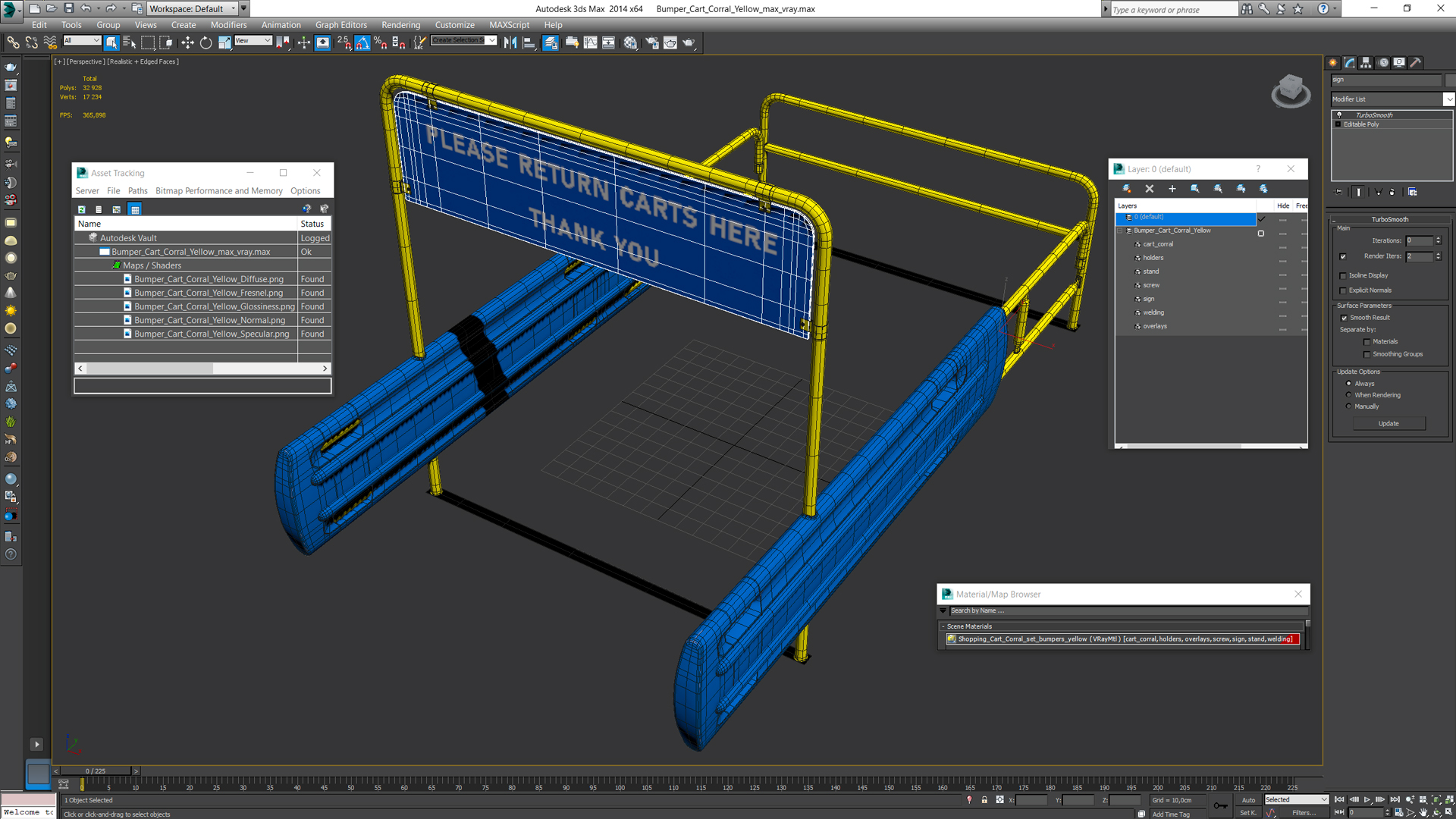 3D model Bumper Cart Corral Yellow