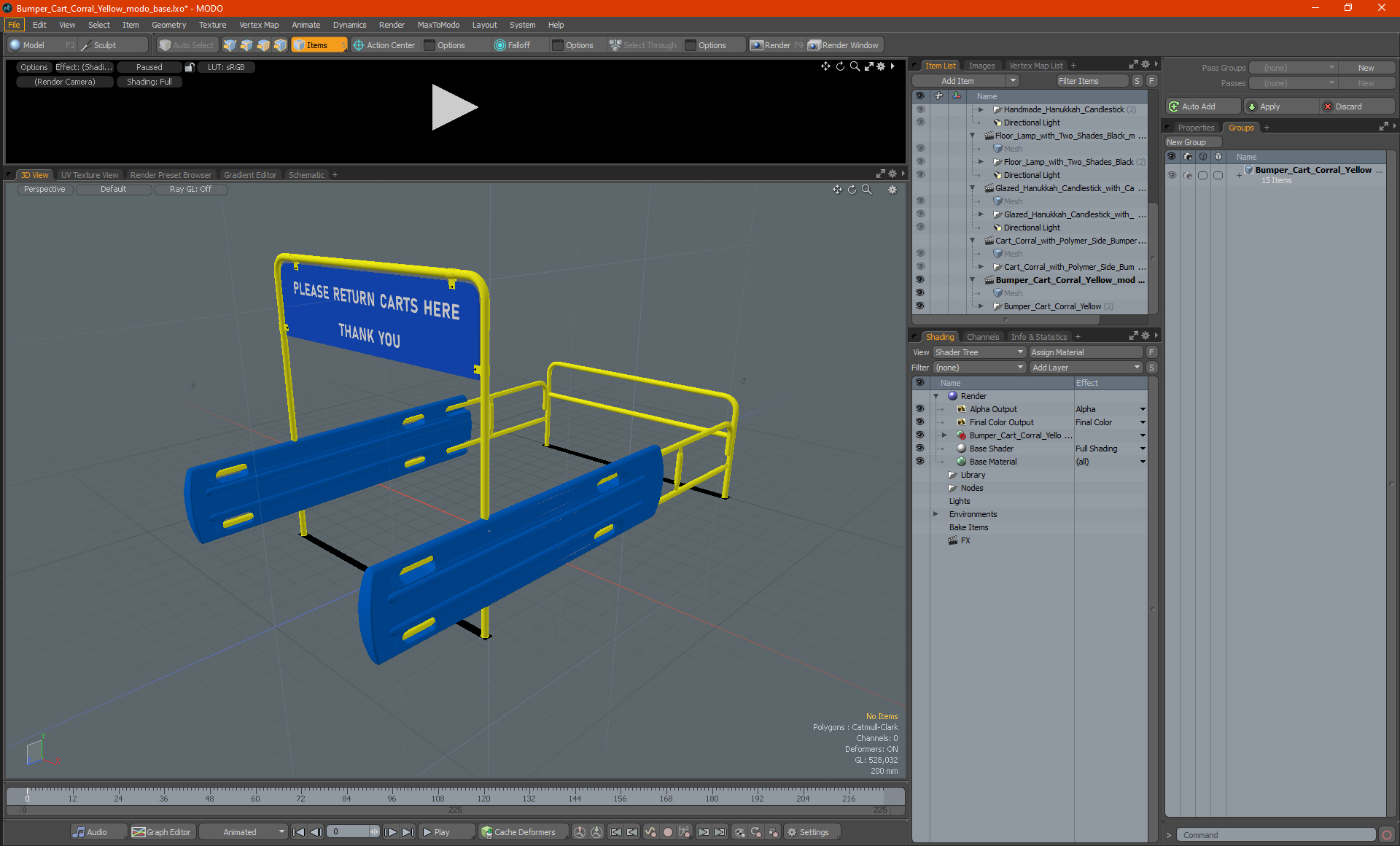 3D model Bumper Cart Corral Yellow