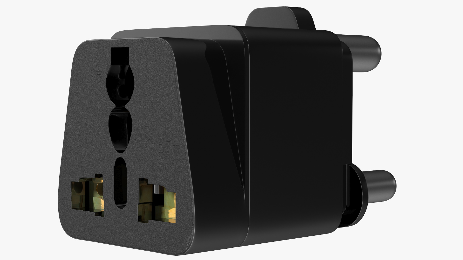 3D Type M Electrical Plug Adapter Black