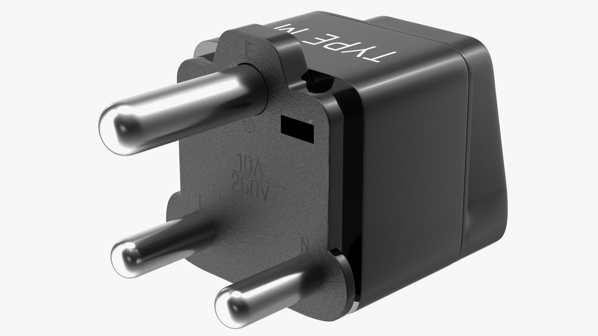 3D Type M Electrical Plug Adapter Black