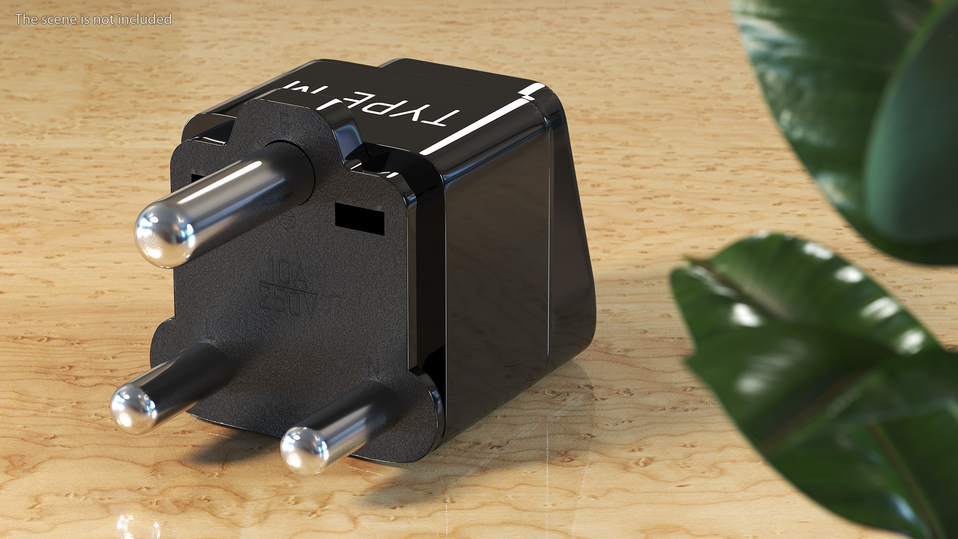 3D Type M Electrical Plug Adapter Black