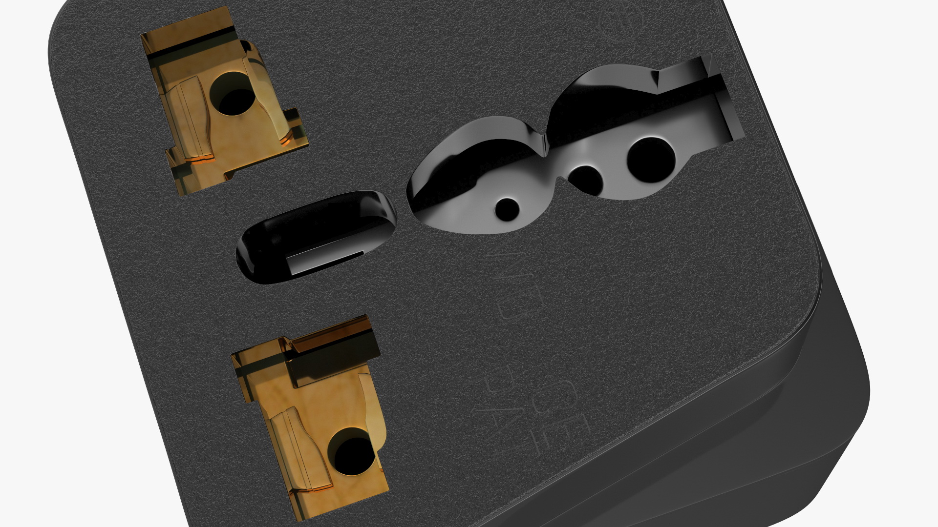 3D Type M Electrical Plug Adapter Black