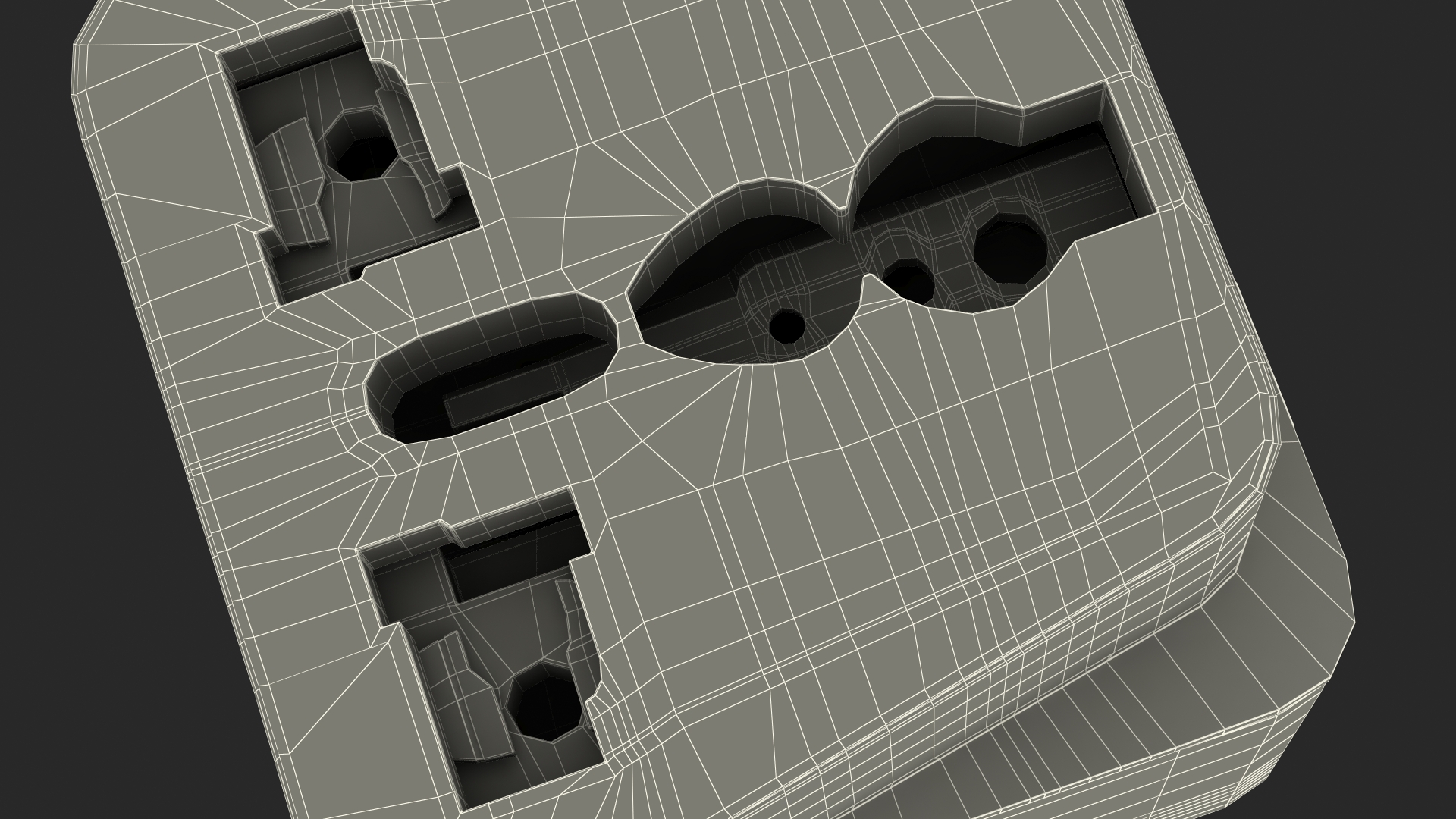 3D Type M Electrical Plug Adapter Black