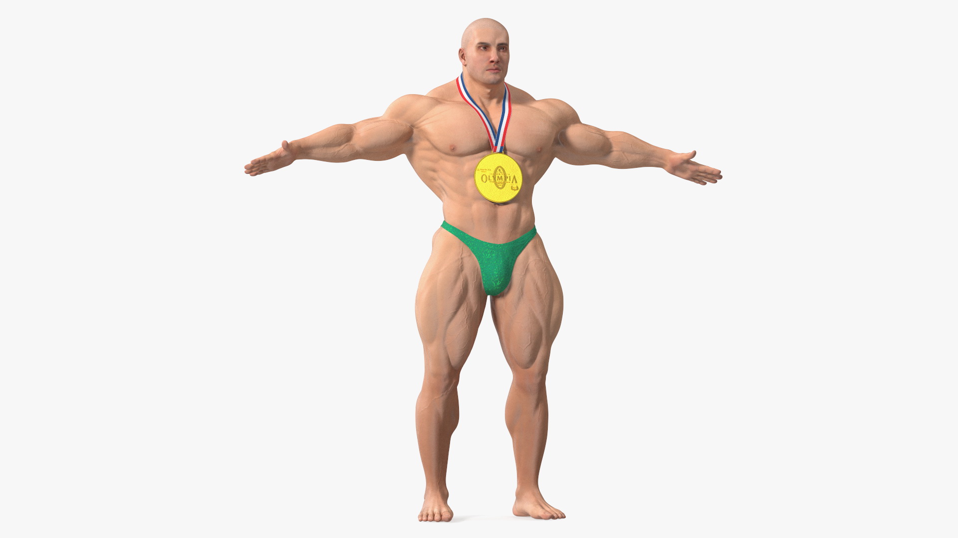 Bodybuilder Man Character T-Pose 3D