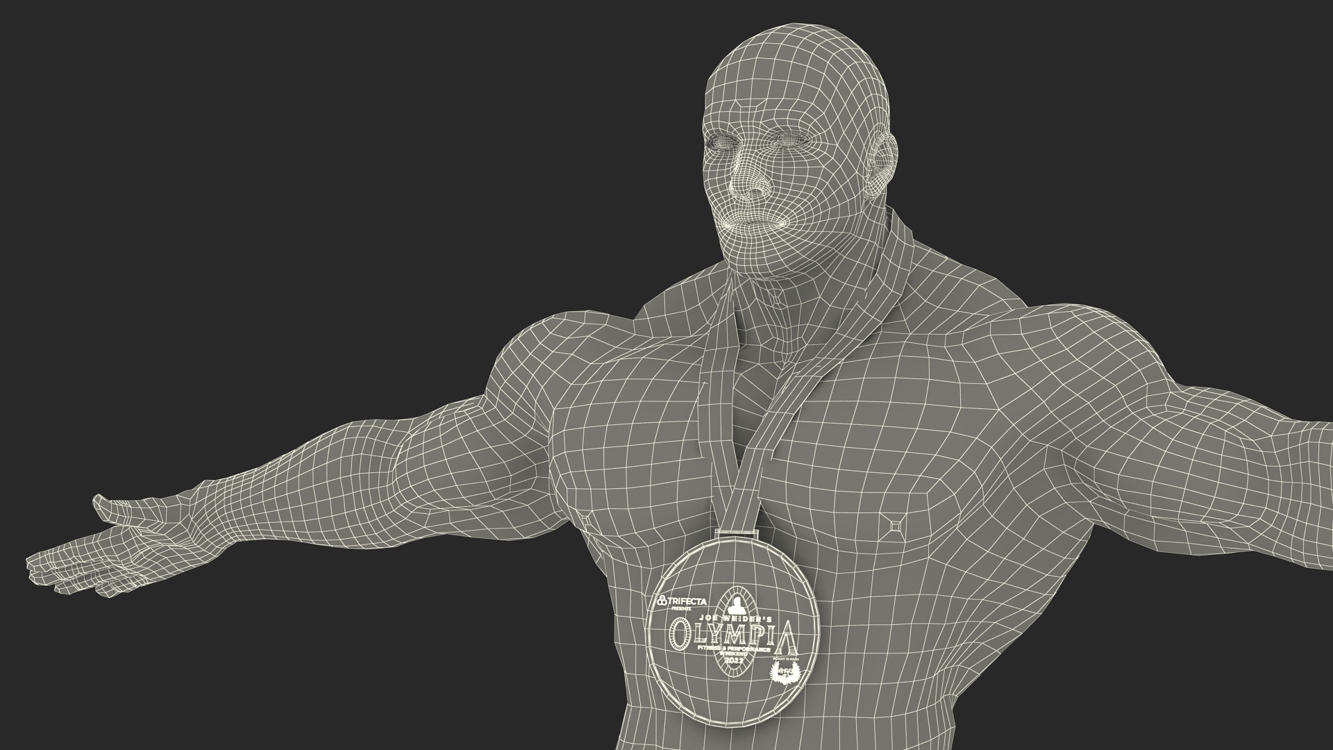 Bodybuilder Man Character T-Pose 3D