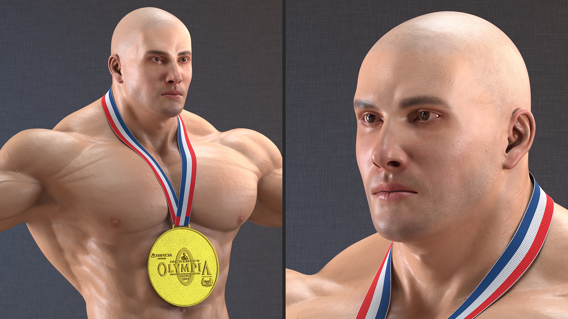 Bodybuilder Man Character T-Pose 3D