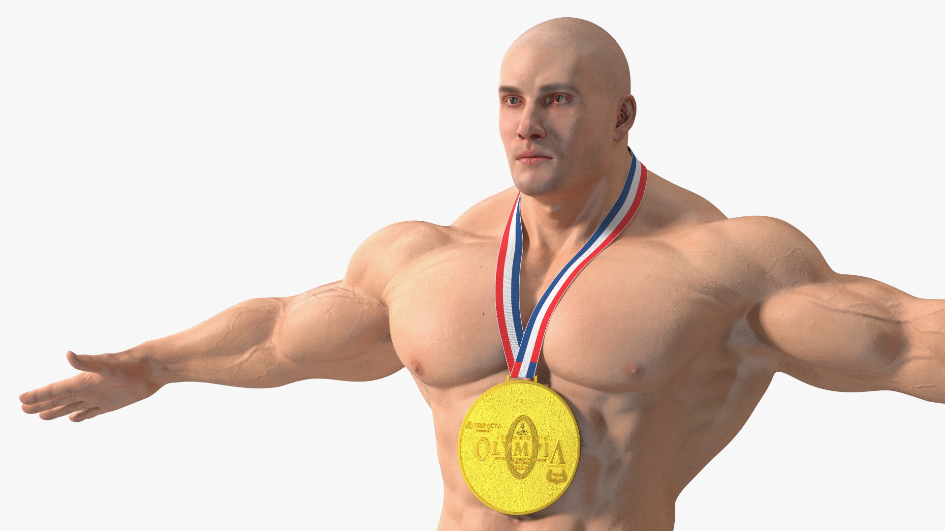 Bodybuilder Man Character T-Pose 3D