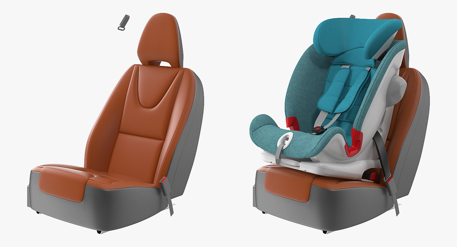 Child Seat on Passenger Place 3D model