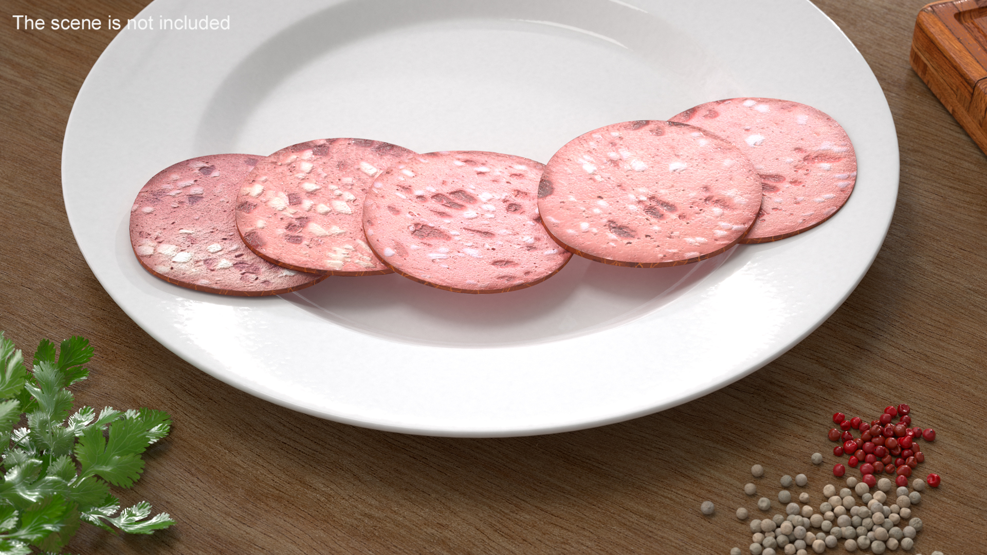 3D Veal Sausage on Plate
