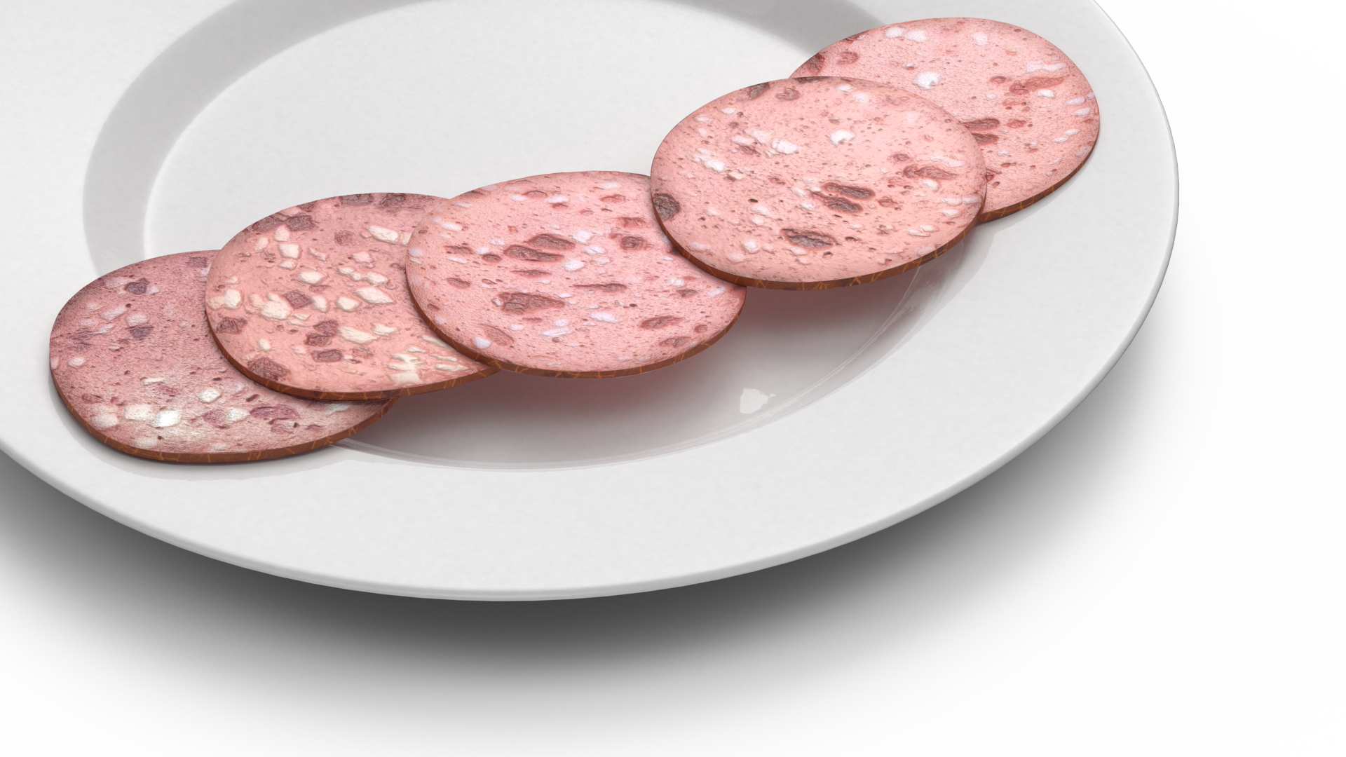 3D Veal Sausage on Plate