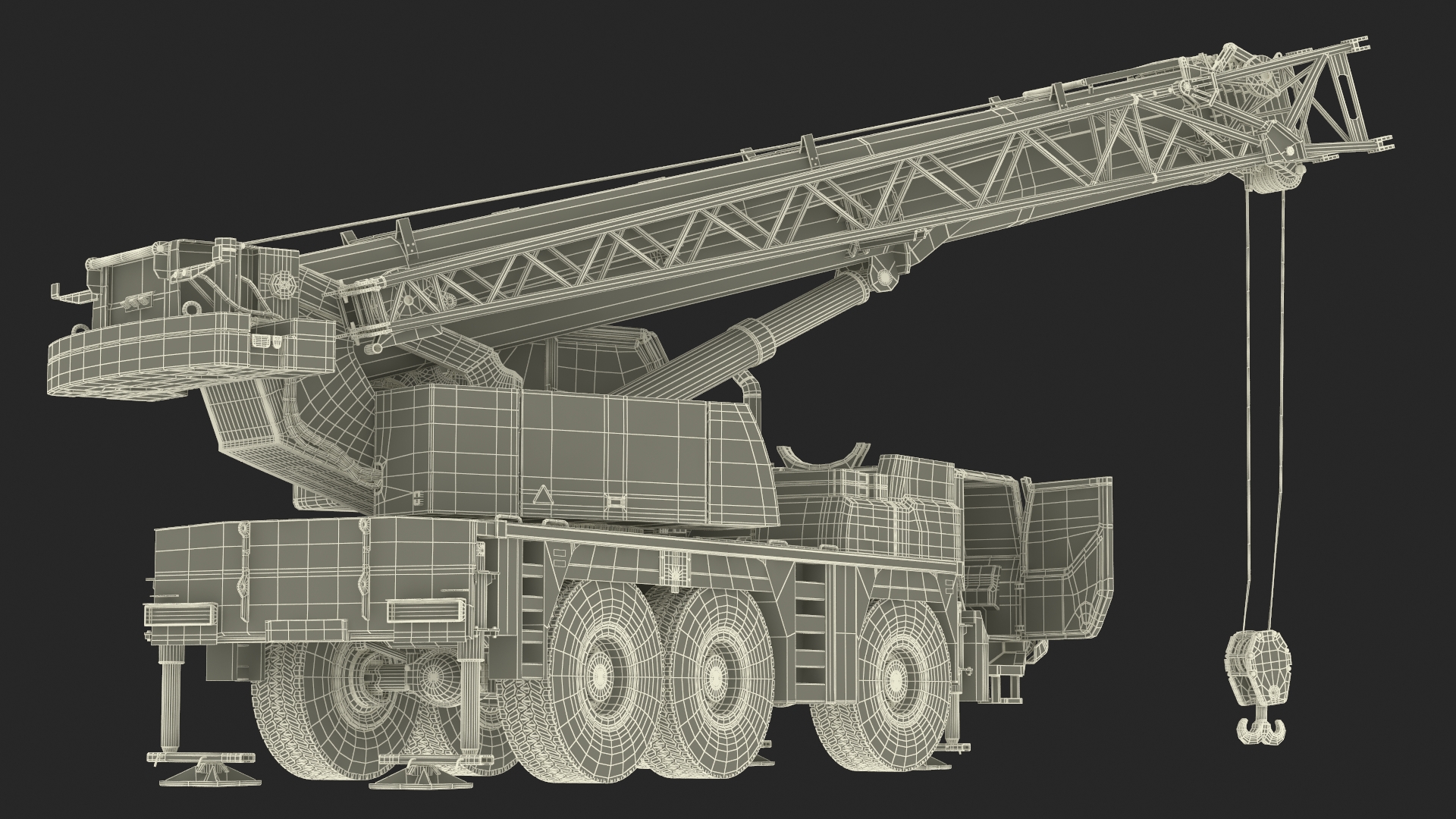 3D model Mobile Crane Truck Rigged