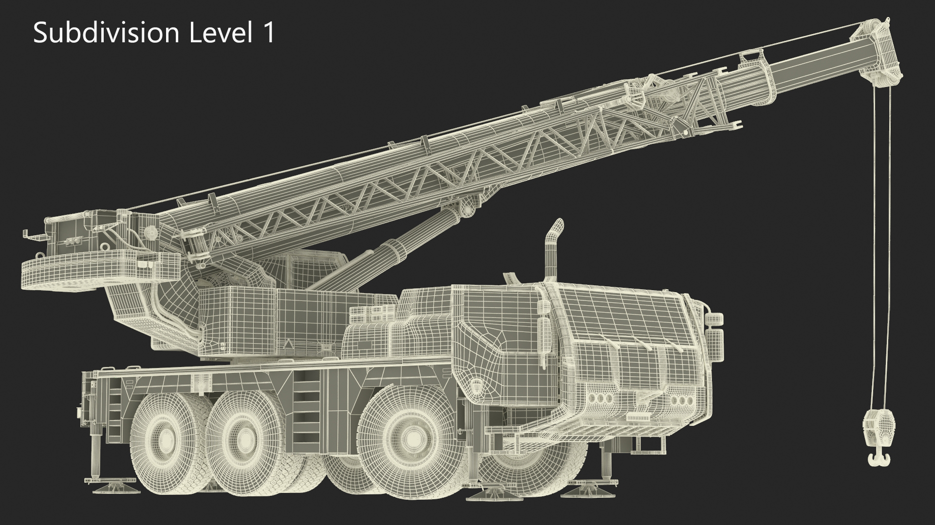 3D model Mobile Crane Truck Rigged