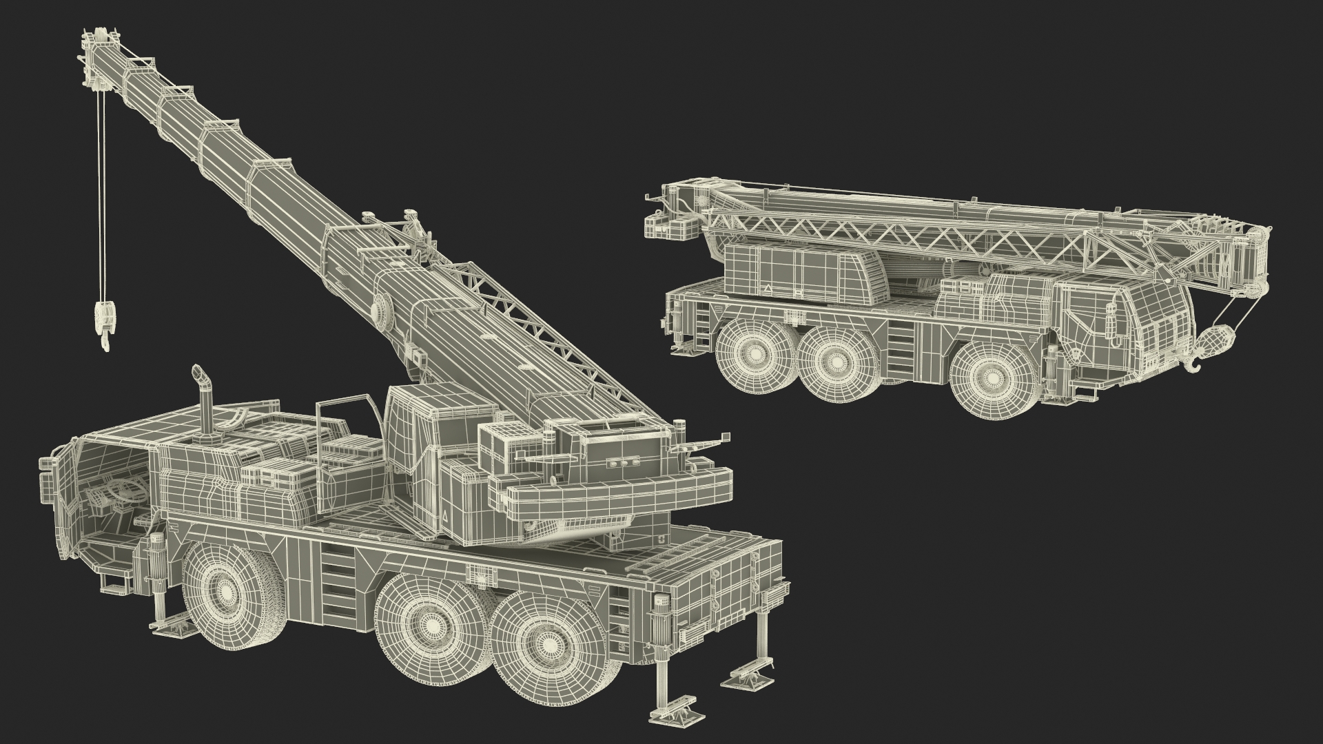 3D model Mobile Crane Truck Rigged