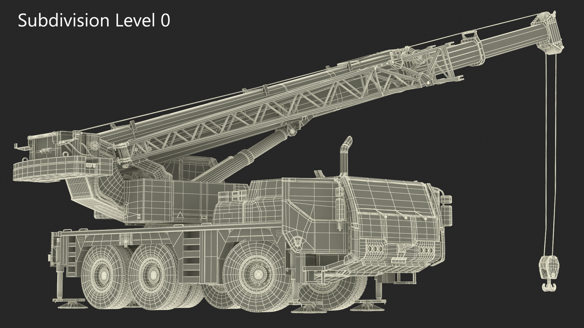 3D model Mobile Crane Truck Rigged