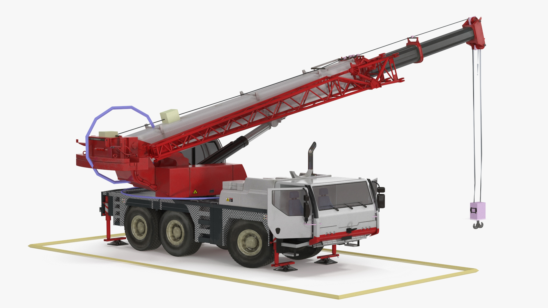 3D model Mobile Crane Truck Rigged