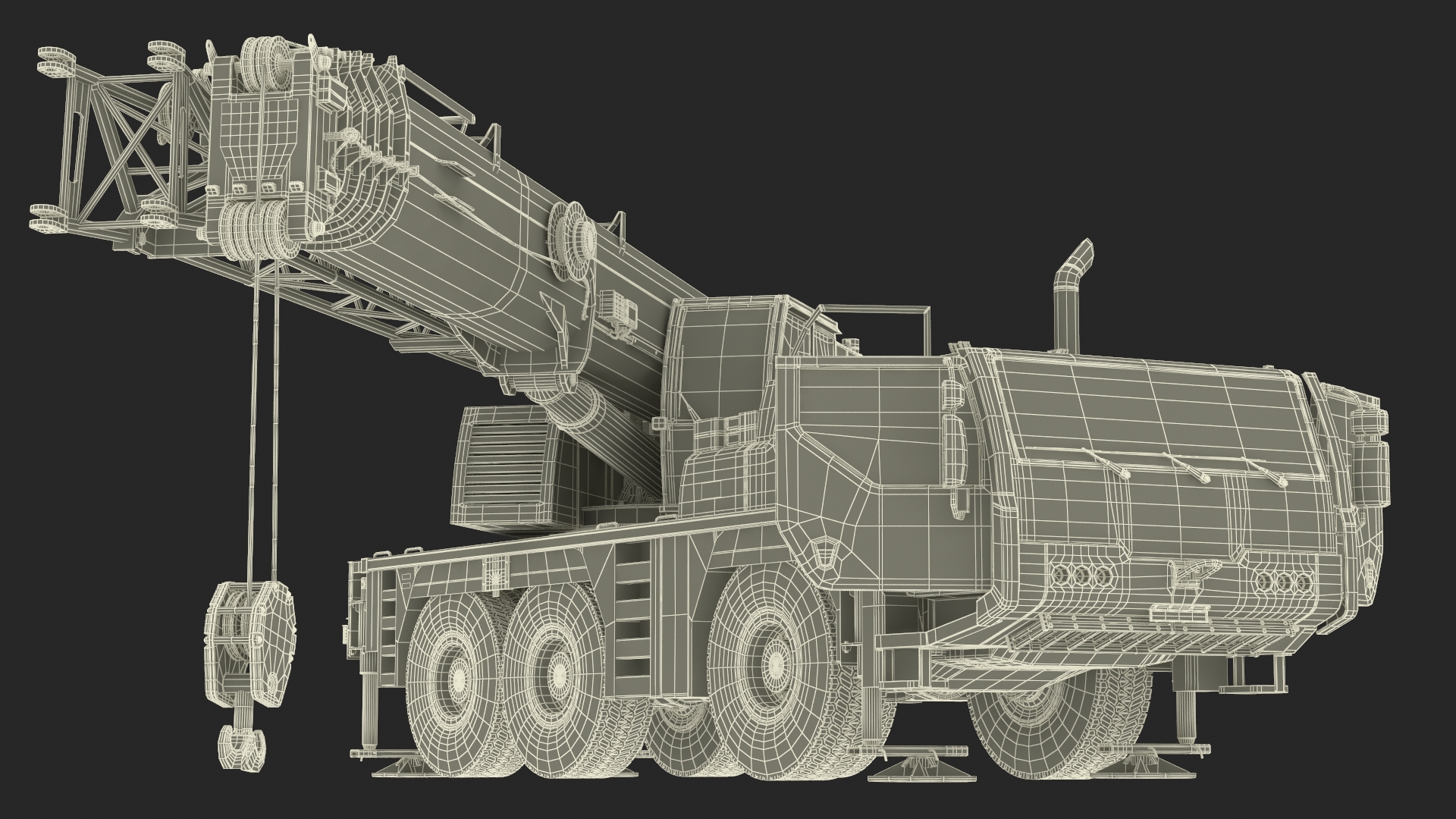 3D model Mobile Crane Truck Rigged