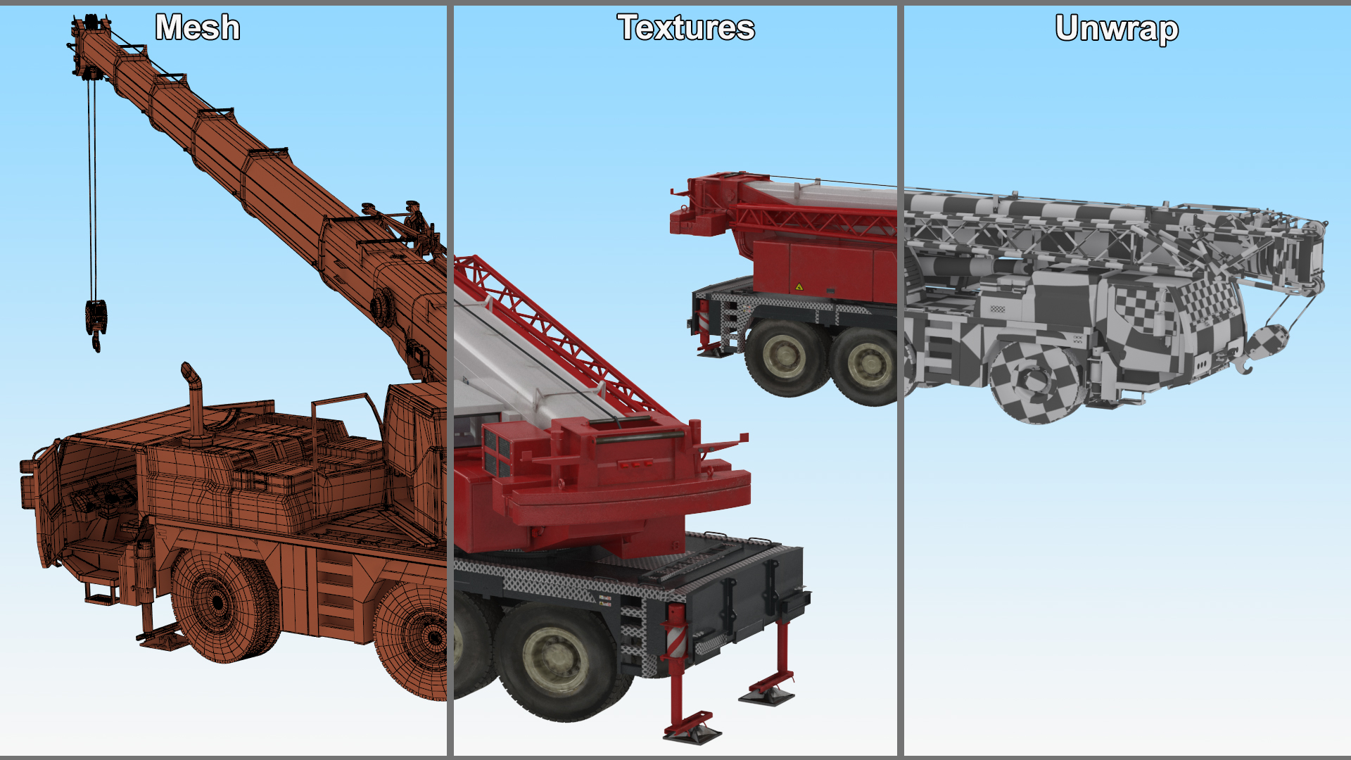 3D model Mobile Crane Truck Rigged