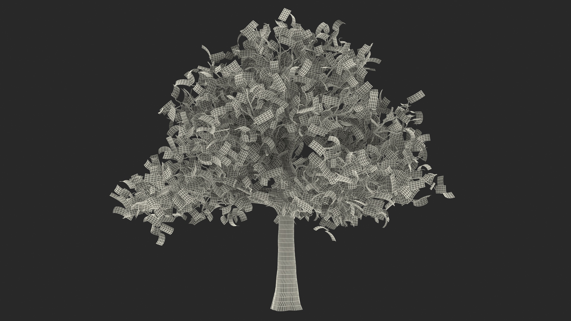 3D Money Tree with Dollar Bills model