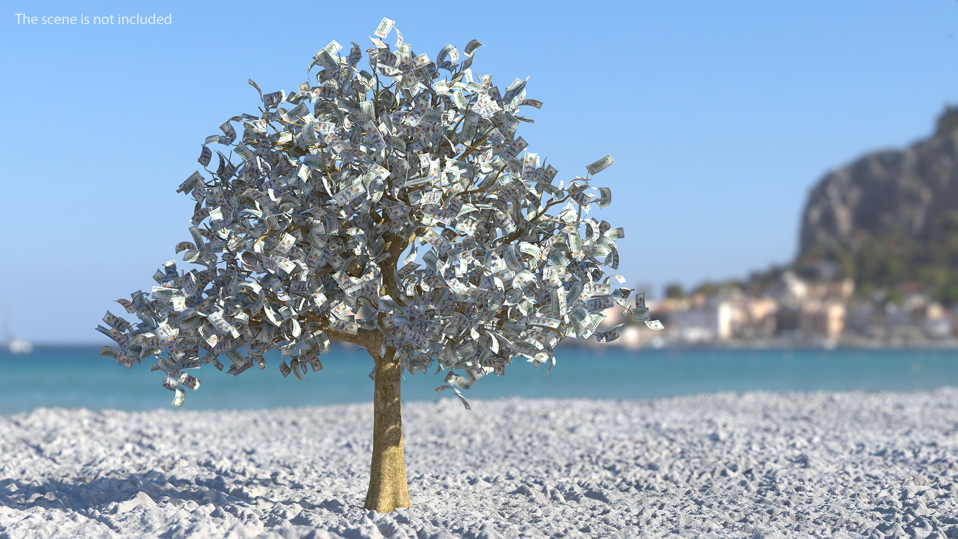 3D Money Tree with Dollar Bills model