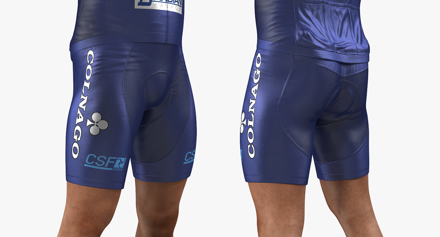 3D Bicyclist T Pose Blue Suit