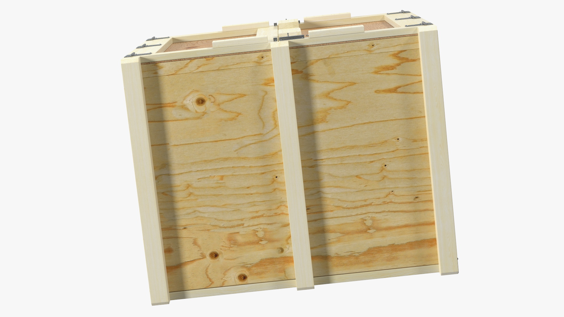 3D model Square Wooden Double Door Shipping Crate