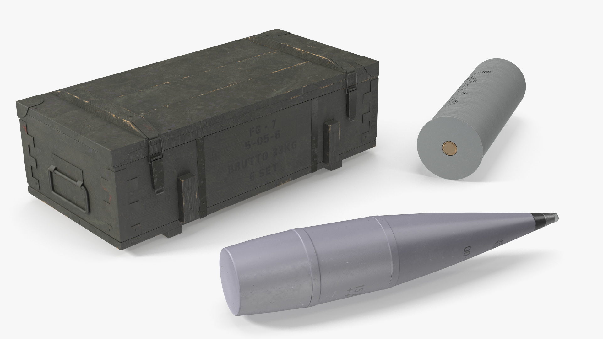 Artillery Projectile 152 mm with Box, view 7