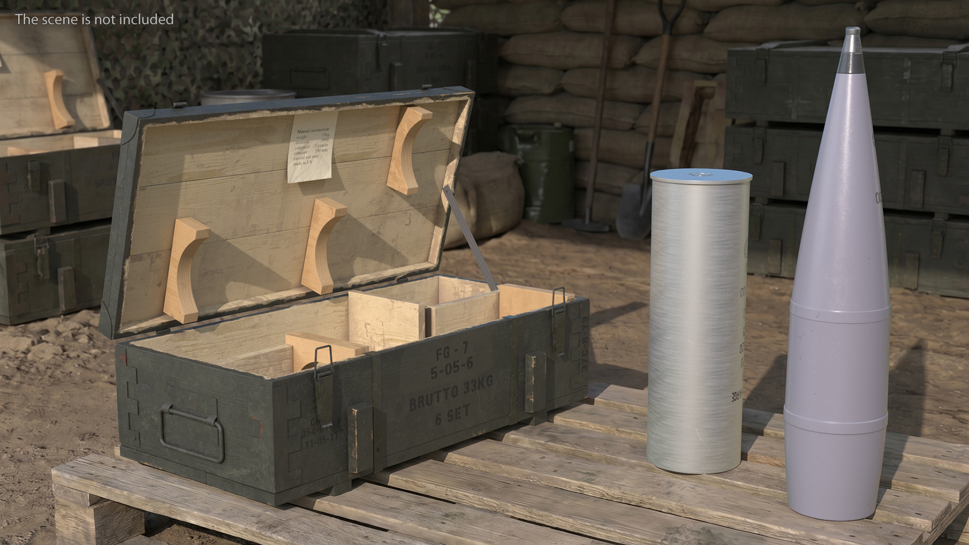 Artillery Projectile 152 mm with Box