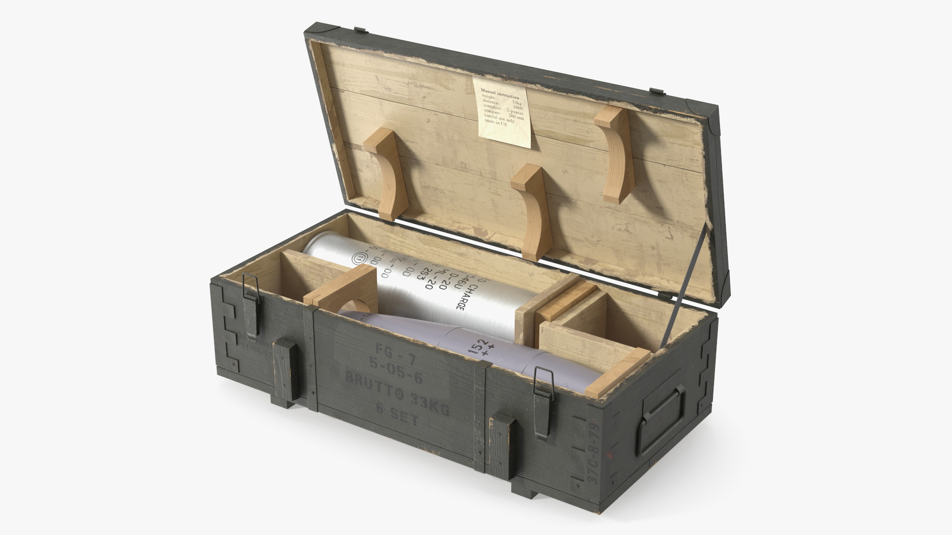 Artillery Projectile 152 mm with Box, view 2