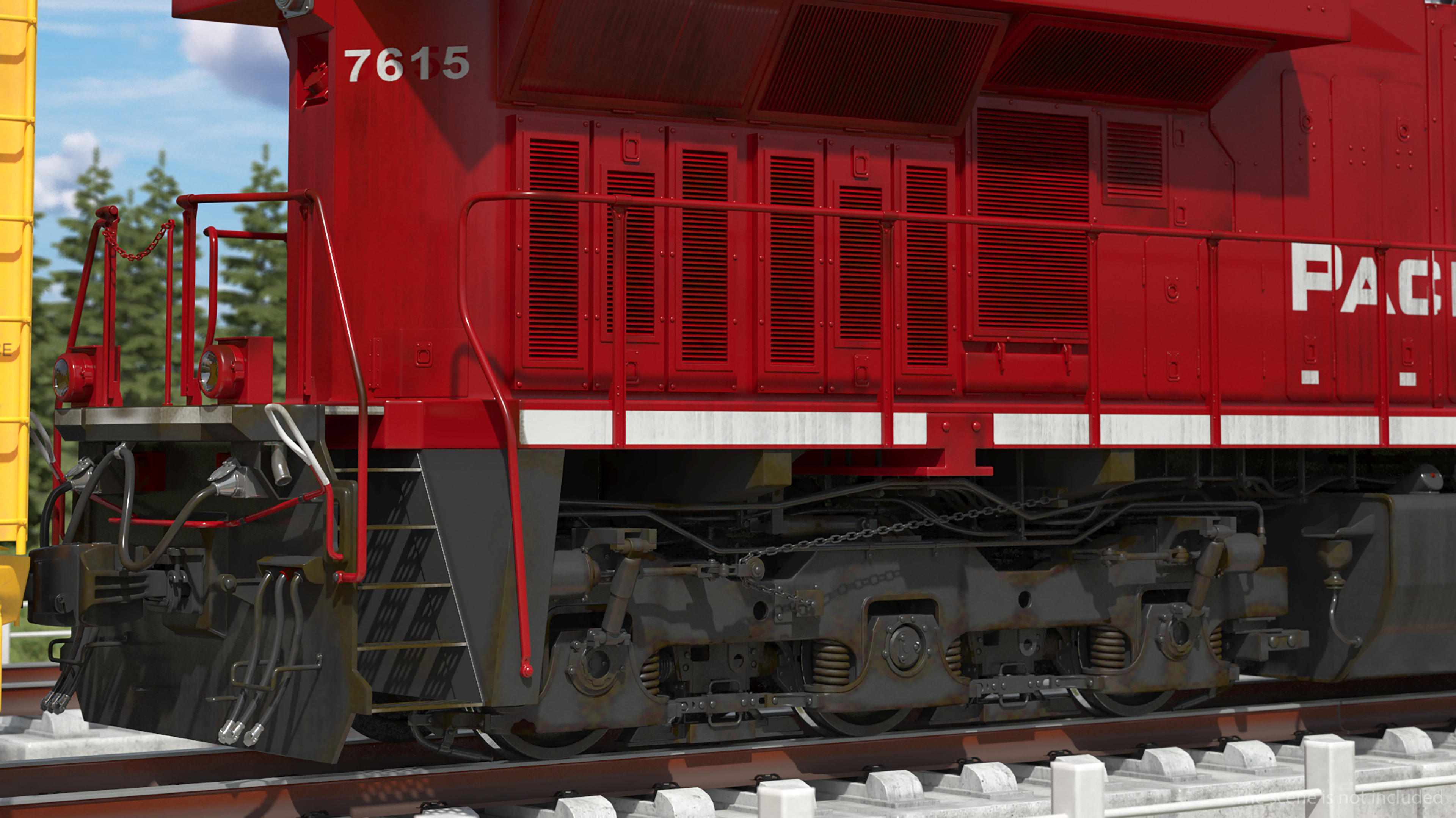 3D Generic Locomotive with Auto Rack Train Car model