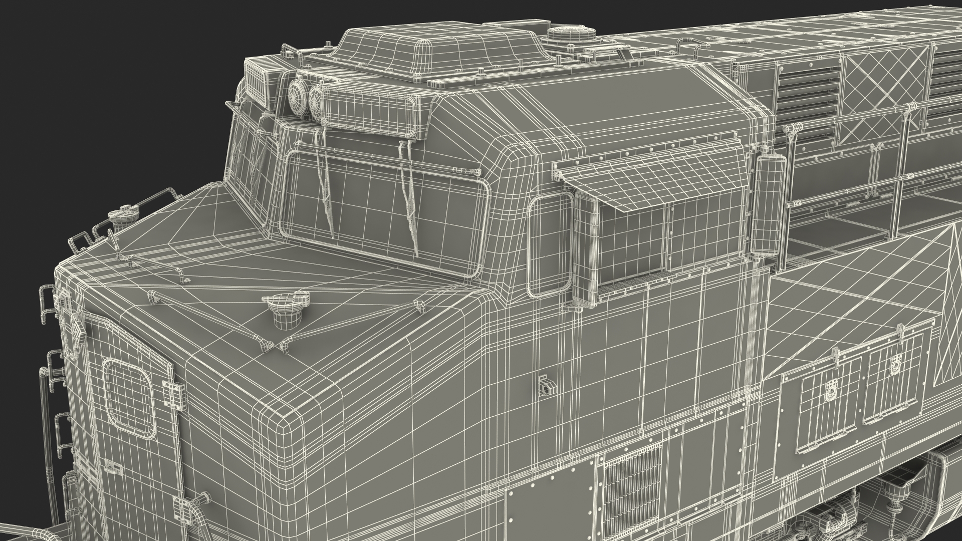 3D Generic Locomotive with Auto Rack Train Car model