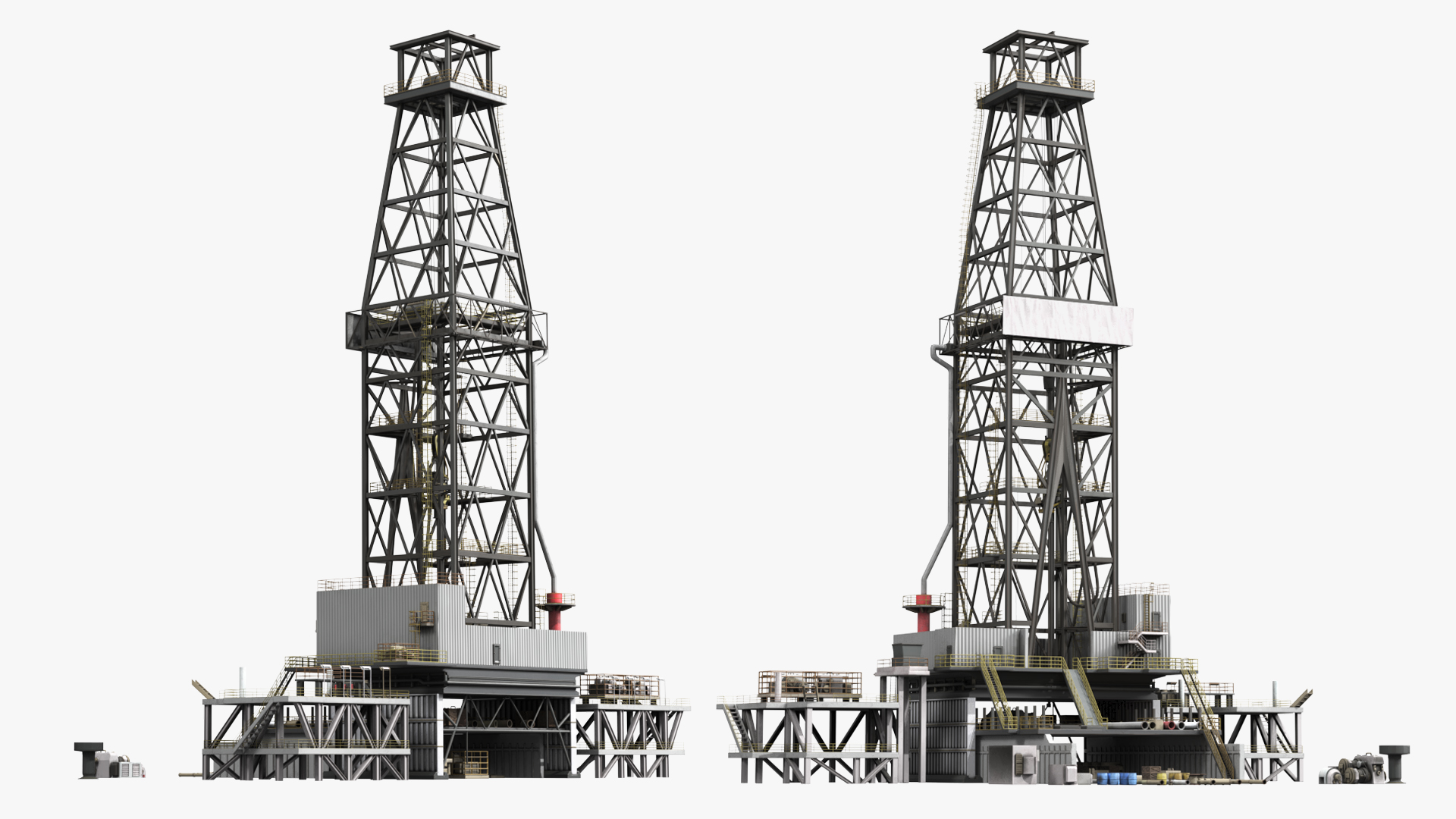 Marine Drill Derrick Tower with Service Equipment - view 2