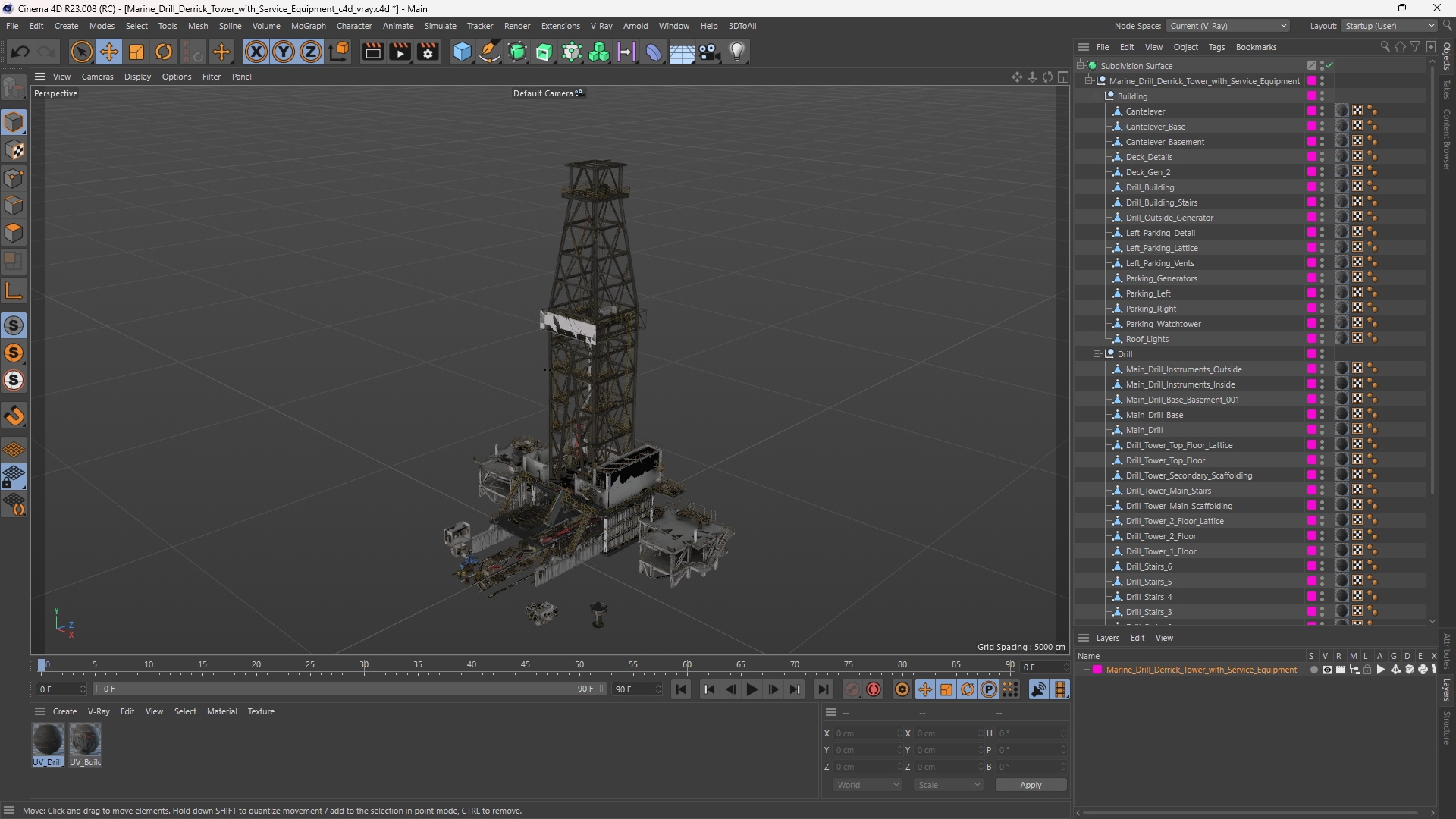 Marine Drill Derrick Tower with Service Equipment - view 12