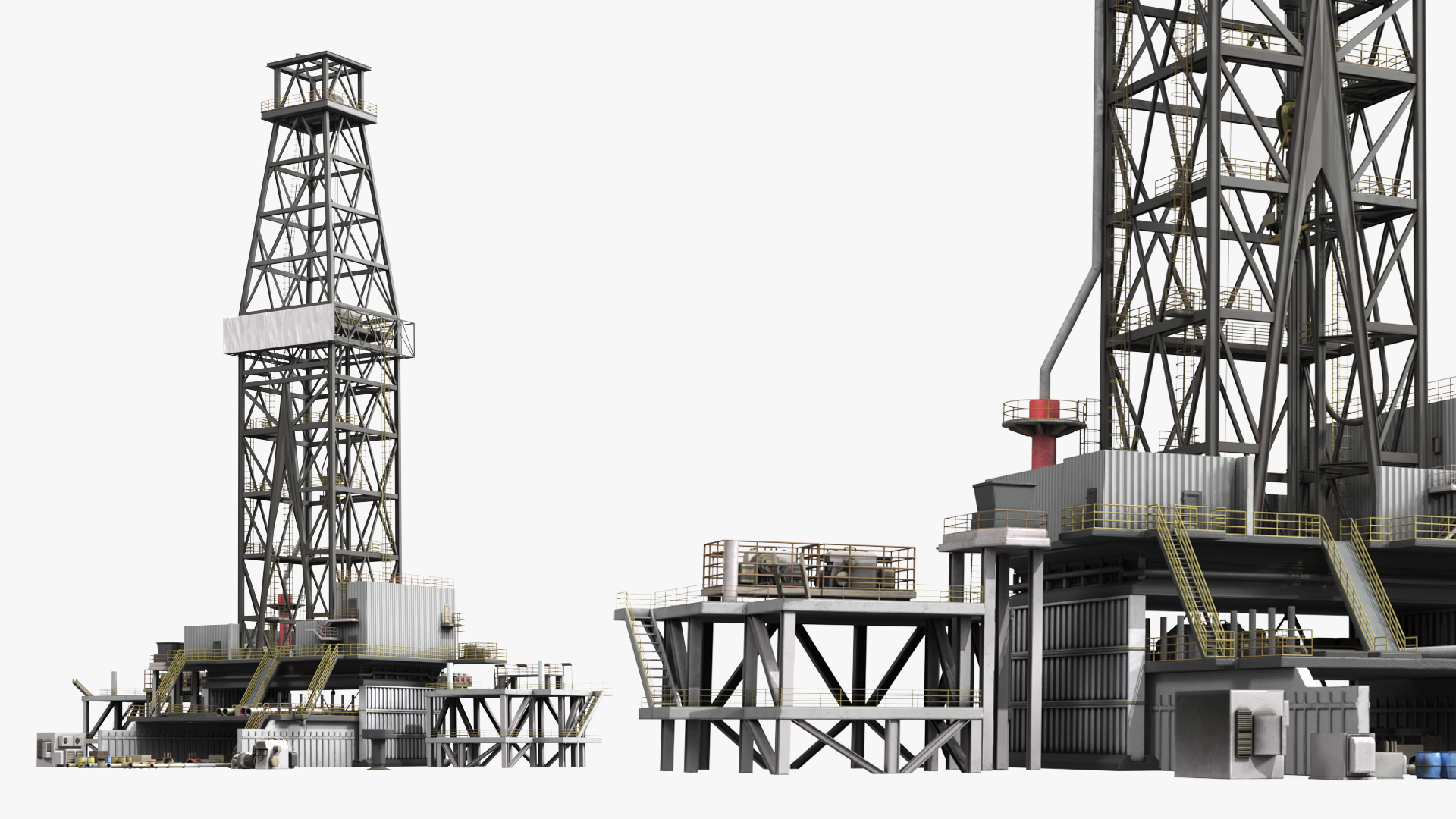 Marine Drill Derrick Tower with Service Equipment - view 3