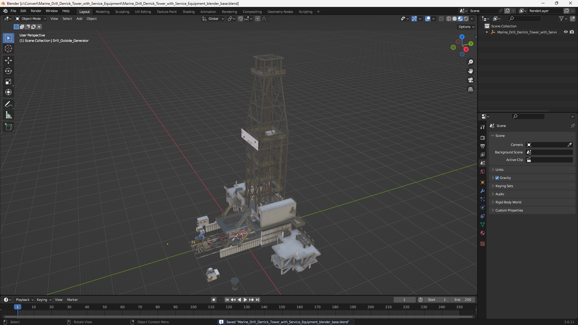 Marine Drill Derrick Tower with Service Equipment - view 10