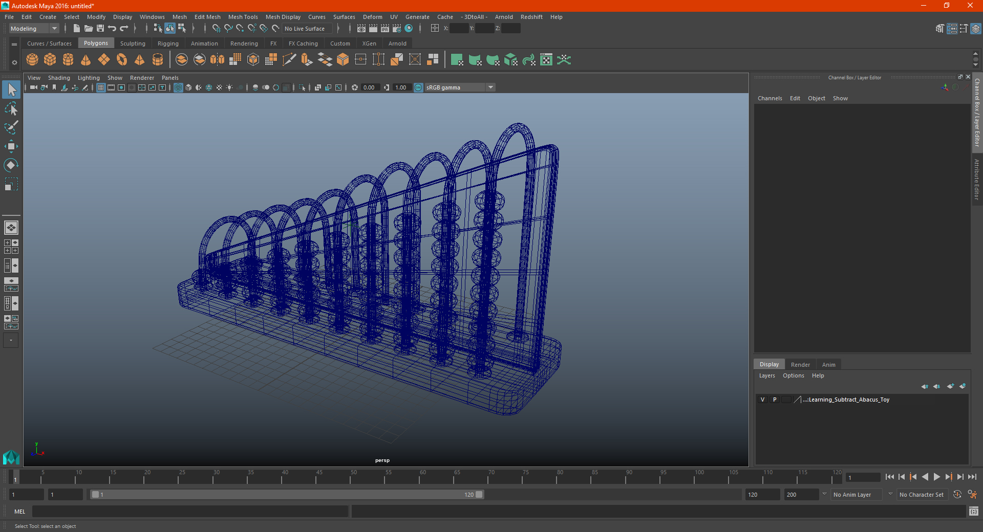 3D Learning Subtract Abacus Toy model