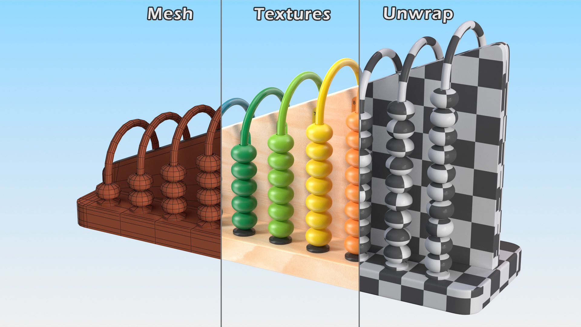3D Learning Subtract Abacus Toy model