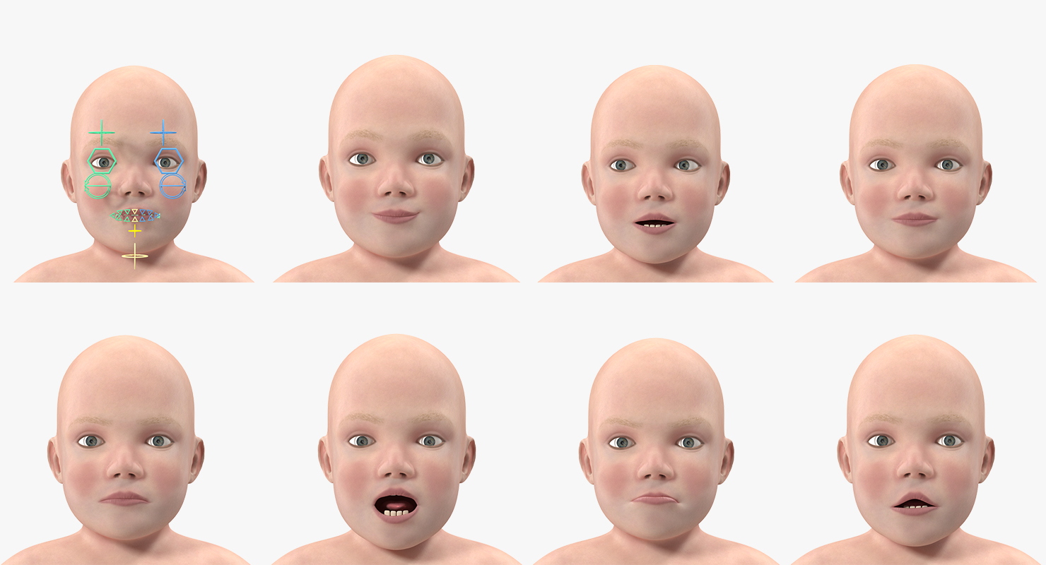 3D Small Baby Boy Rigged