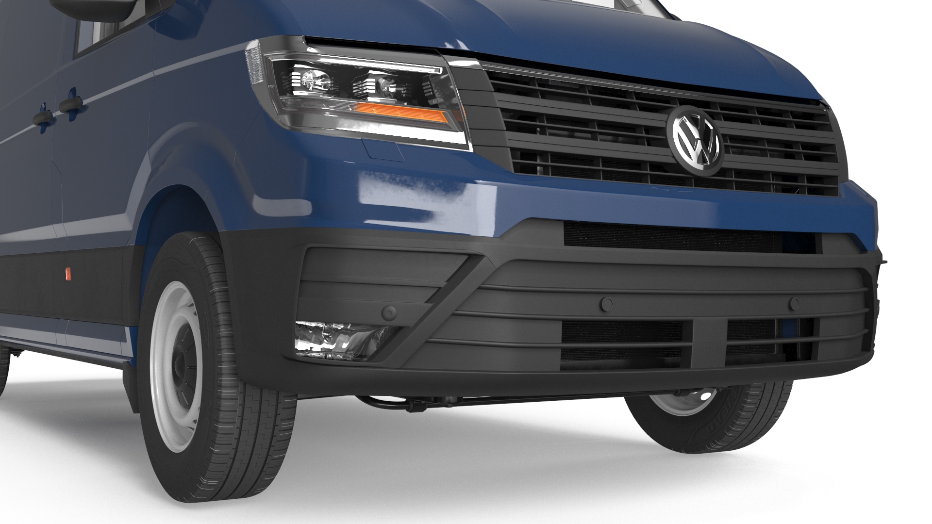 3D Volkswagen Crafter Van 2024 Blue Color model