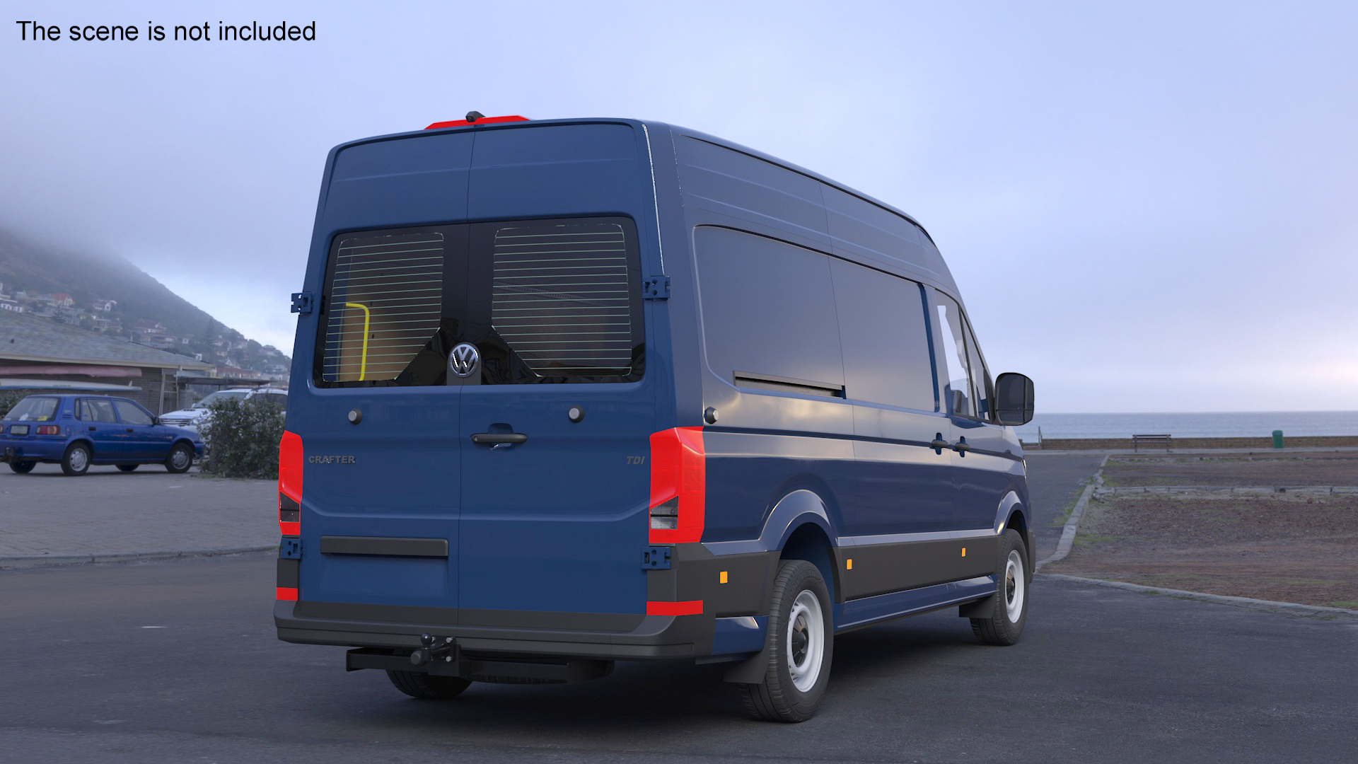 3D Volkswagen Crafter Van 2024 Blue Color model