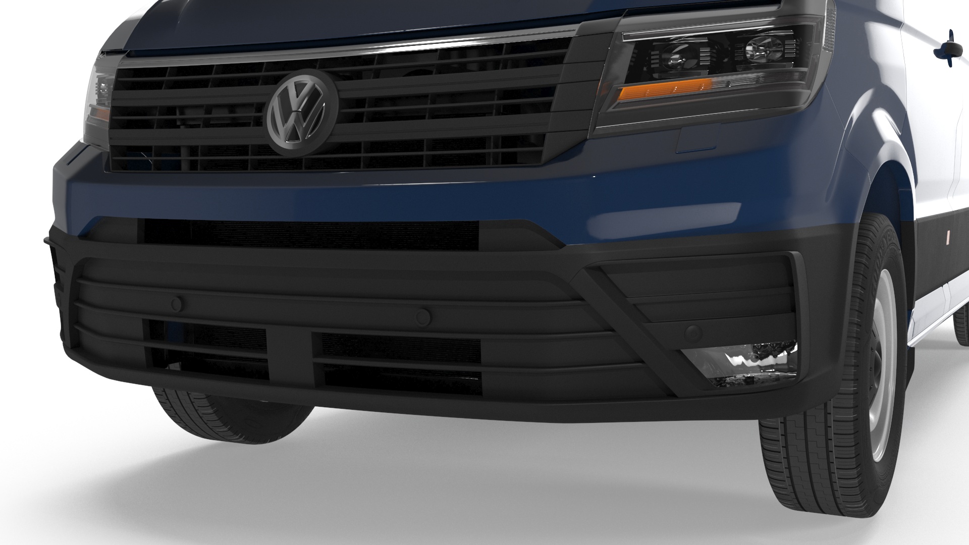 3D Volkswagen Crafter Van 2024 Blue Color model