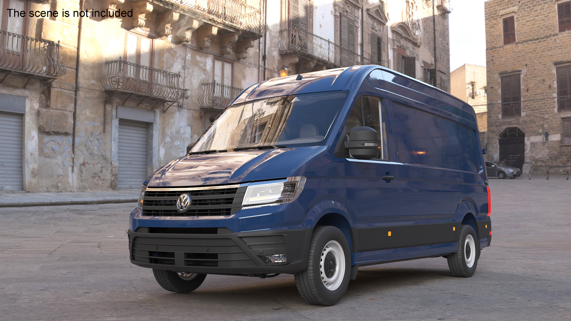 3D Volkswagen Crafter Van 2024 Blue Color model