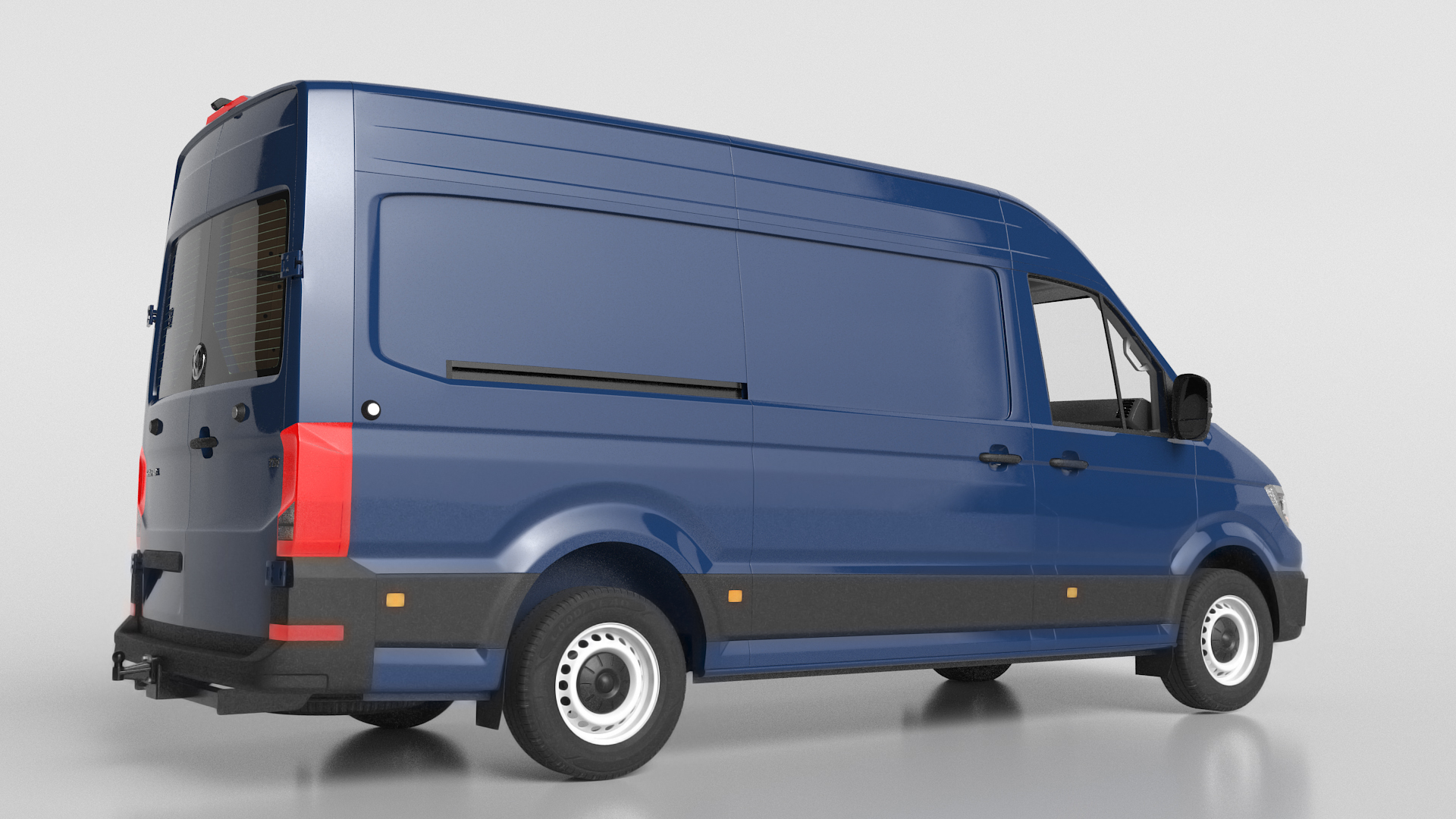 3D Volkswagen Crafter Van 2024 Blue Color model