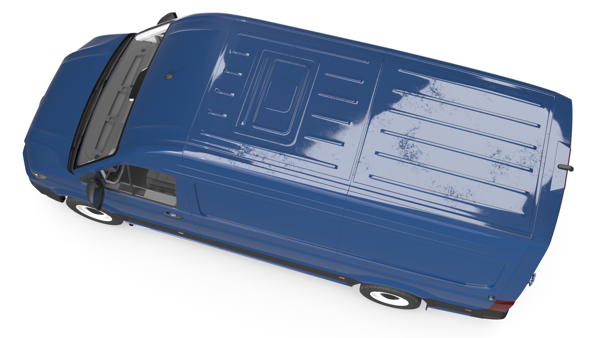 3D Volkswagen Crafter Van 2024 Blue Color model