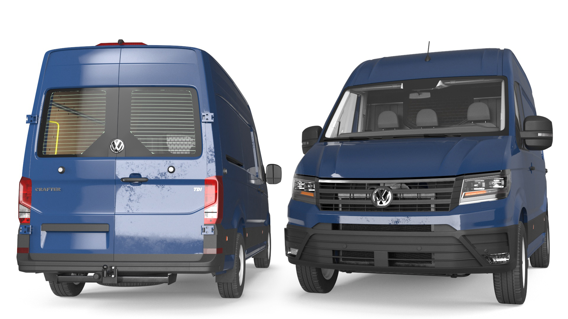 3D Volkswagen Crafter Van 2024 Blue Color model