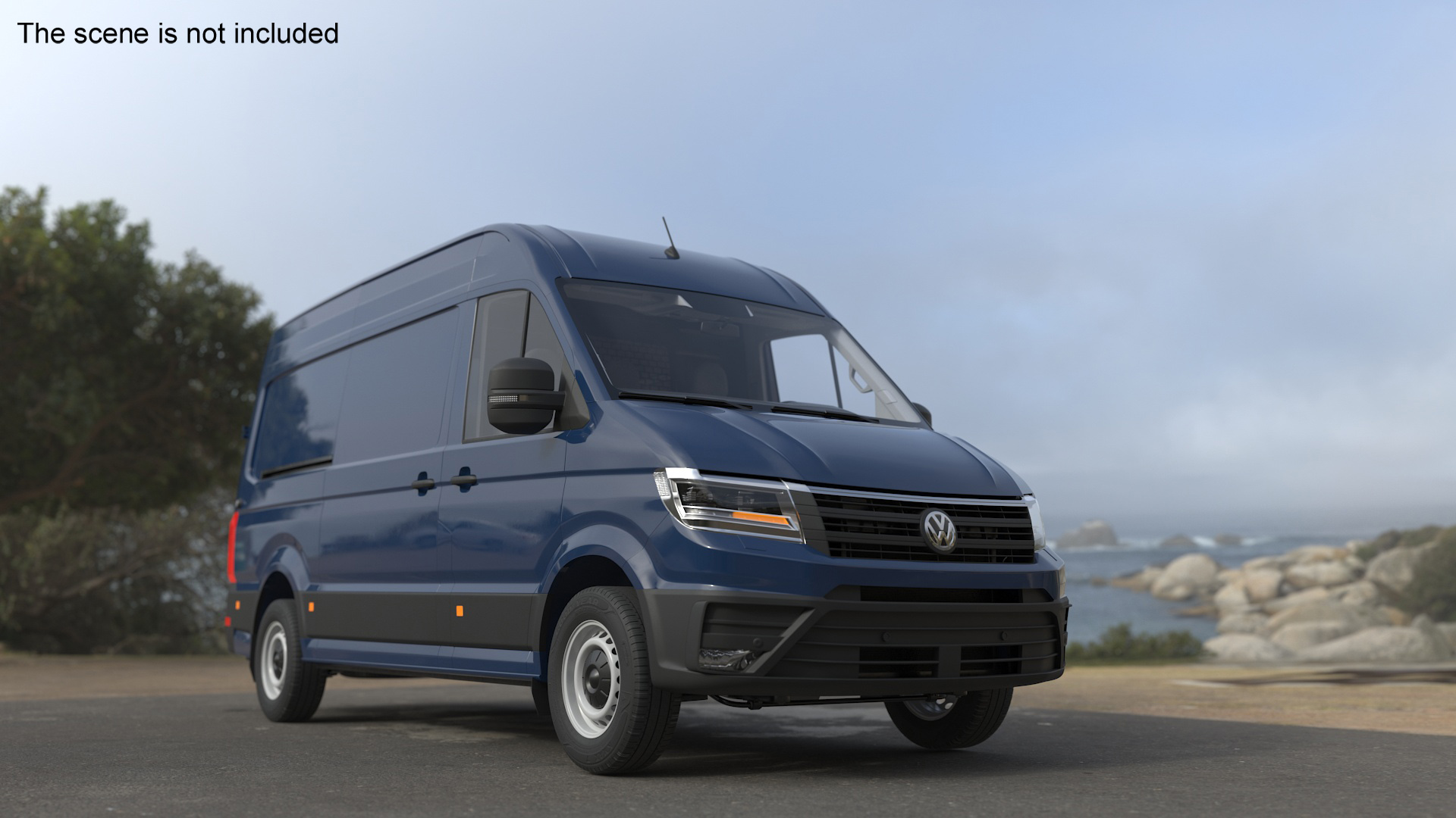 3D Volkswagen Crafter Van 2024 Blue Color model